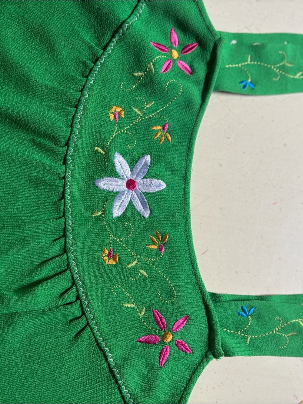 Joseph A - Green Embroidered Tank Top